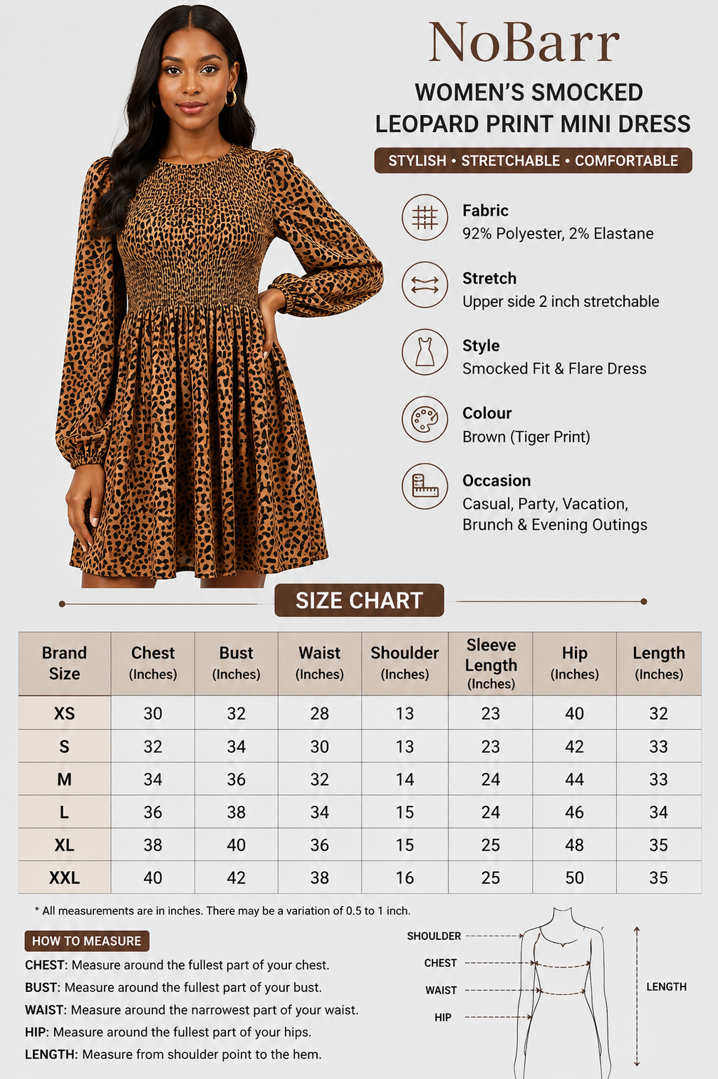 Women Brown Mini Dress