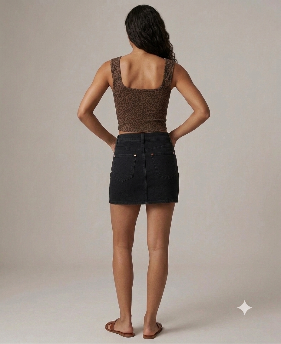 Women Brown Crop Tank Top