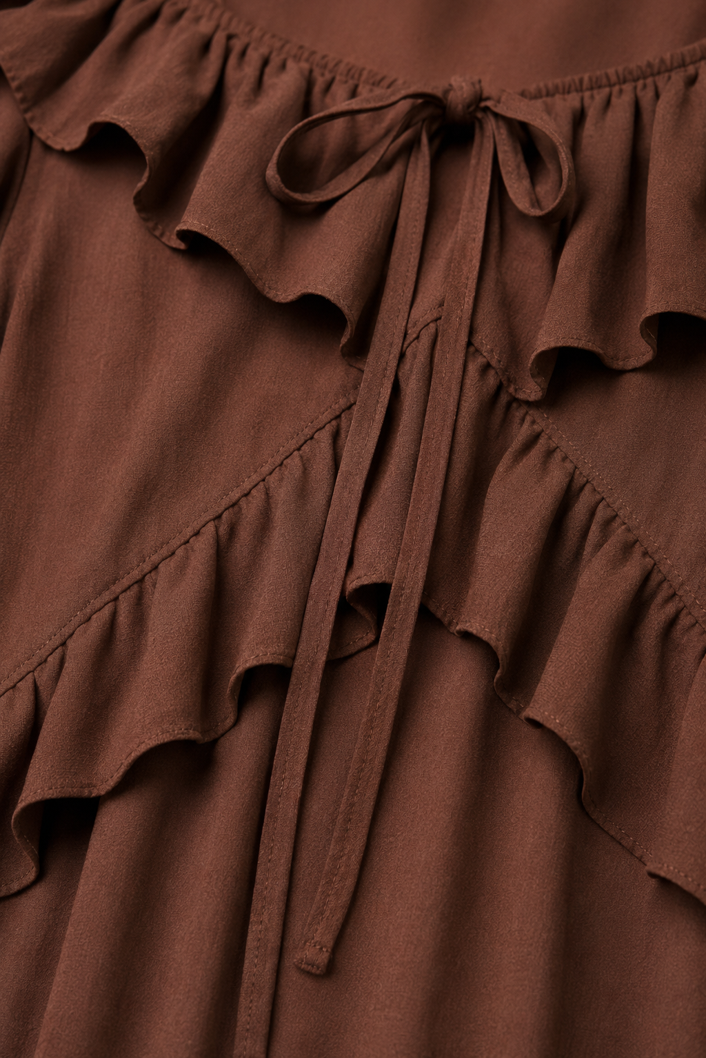 Women Brown Ruffle Mini Dress
