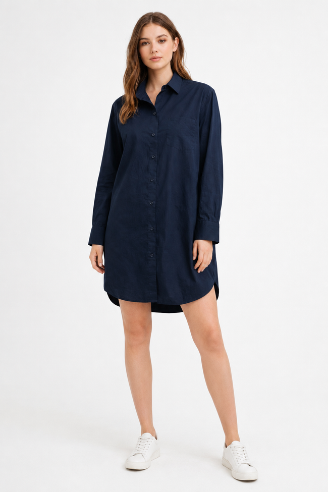 Women Blue Shirt Dress