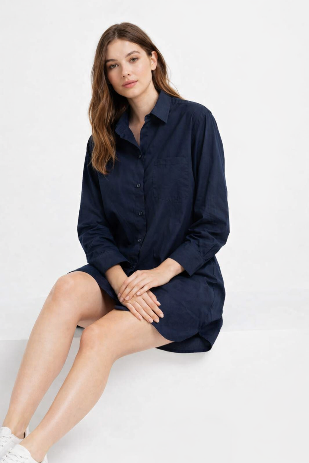 Women Blue Shirt Dress