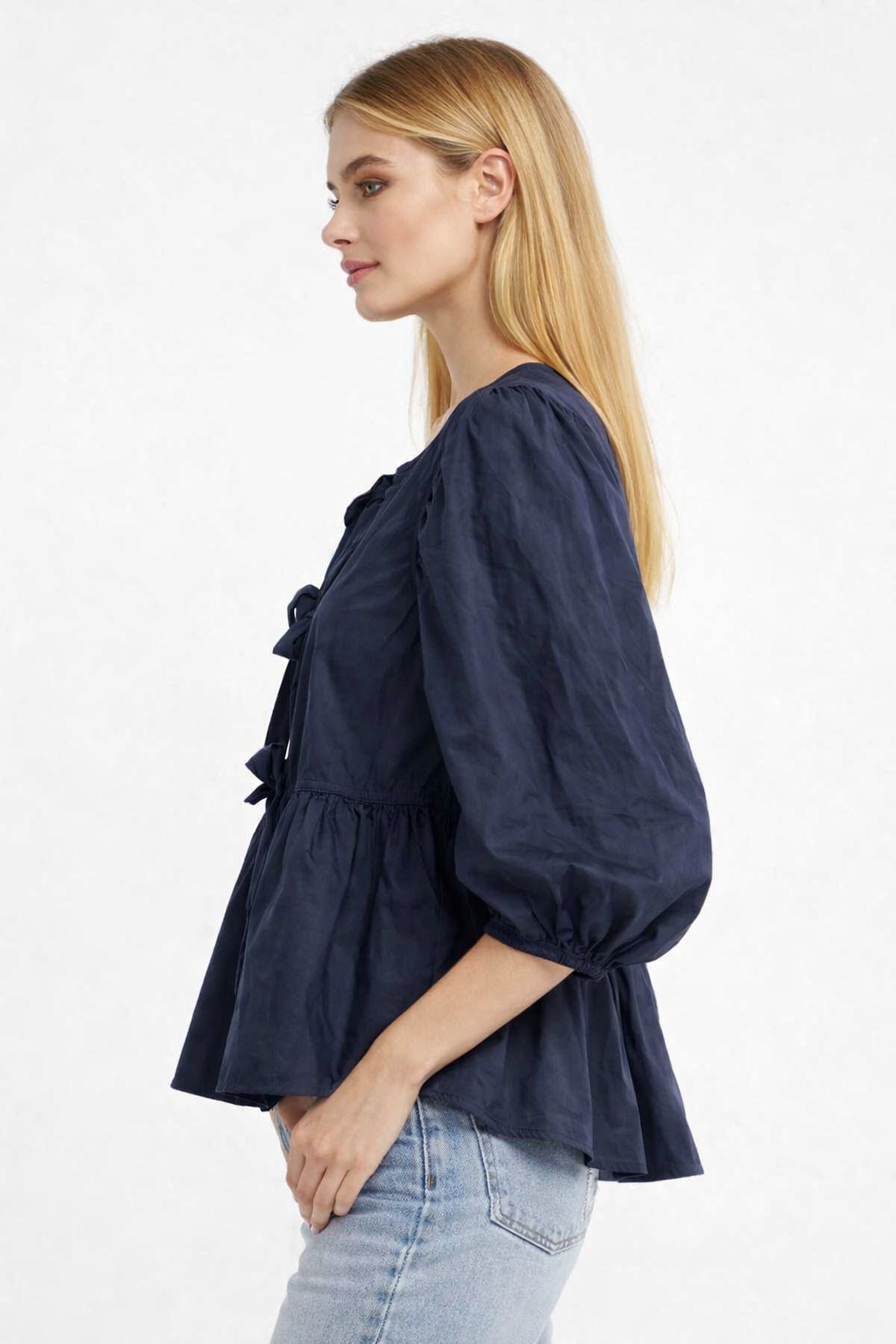 Women Blue Peplum Top