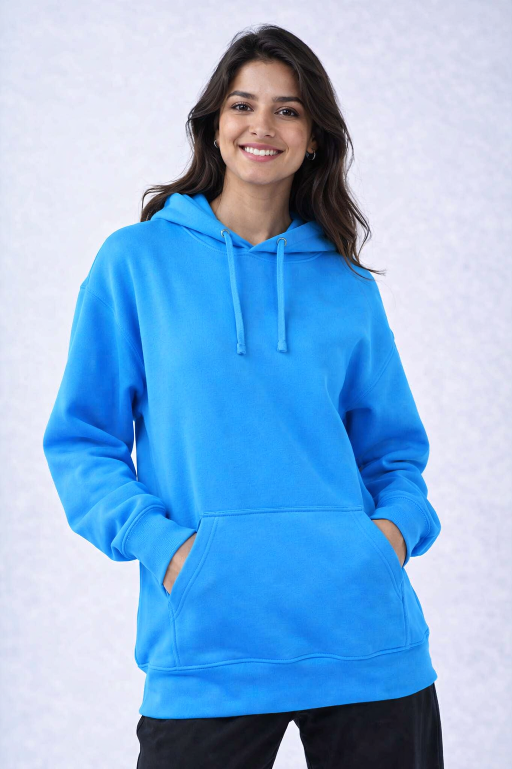 Women Blue Hooded Sweatshirt