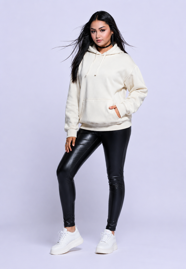 Women Green Hooded Sweatshirt