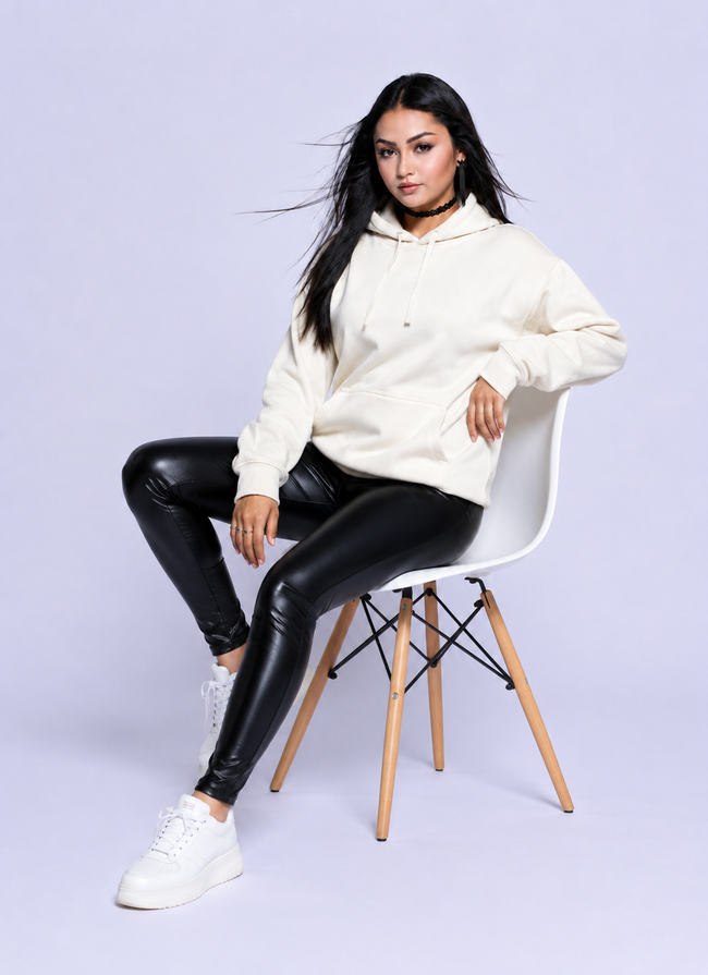 Women Green Hooded Sweatshirt