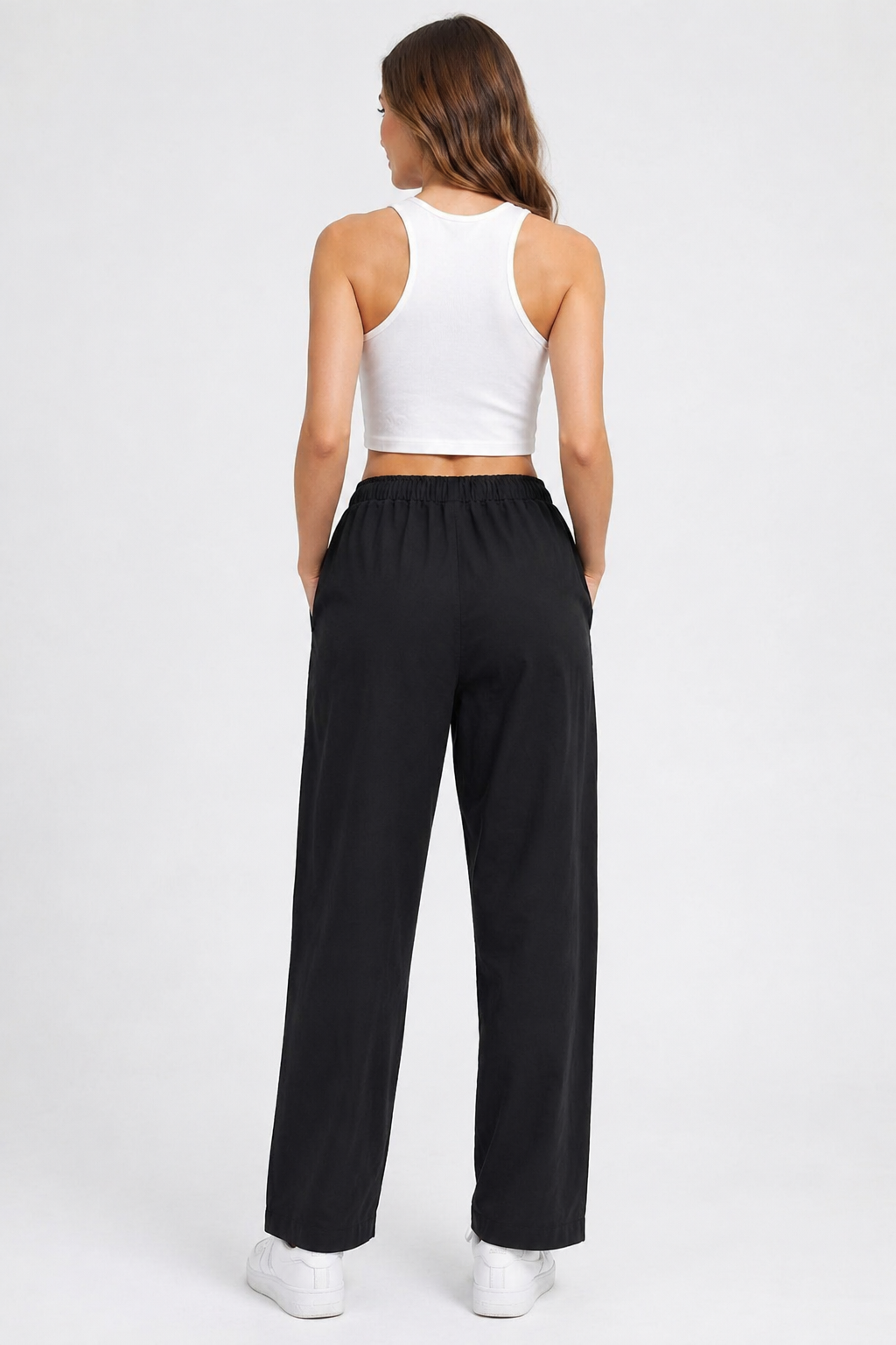 Women Black Drawstring Pants