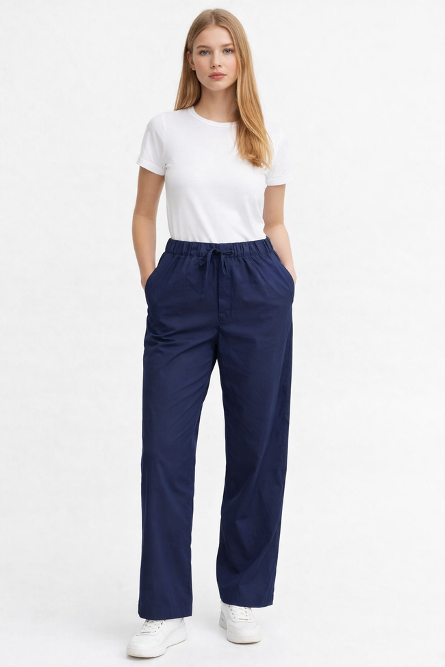 Women Blue Drawstring Pants