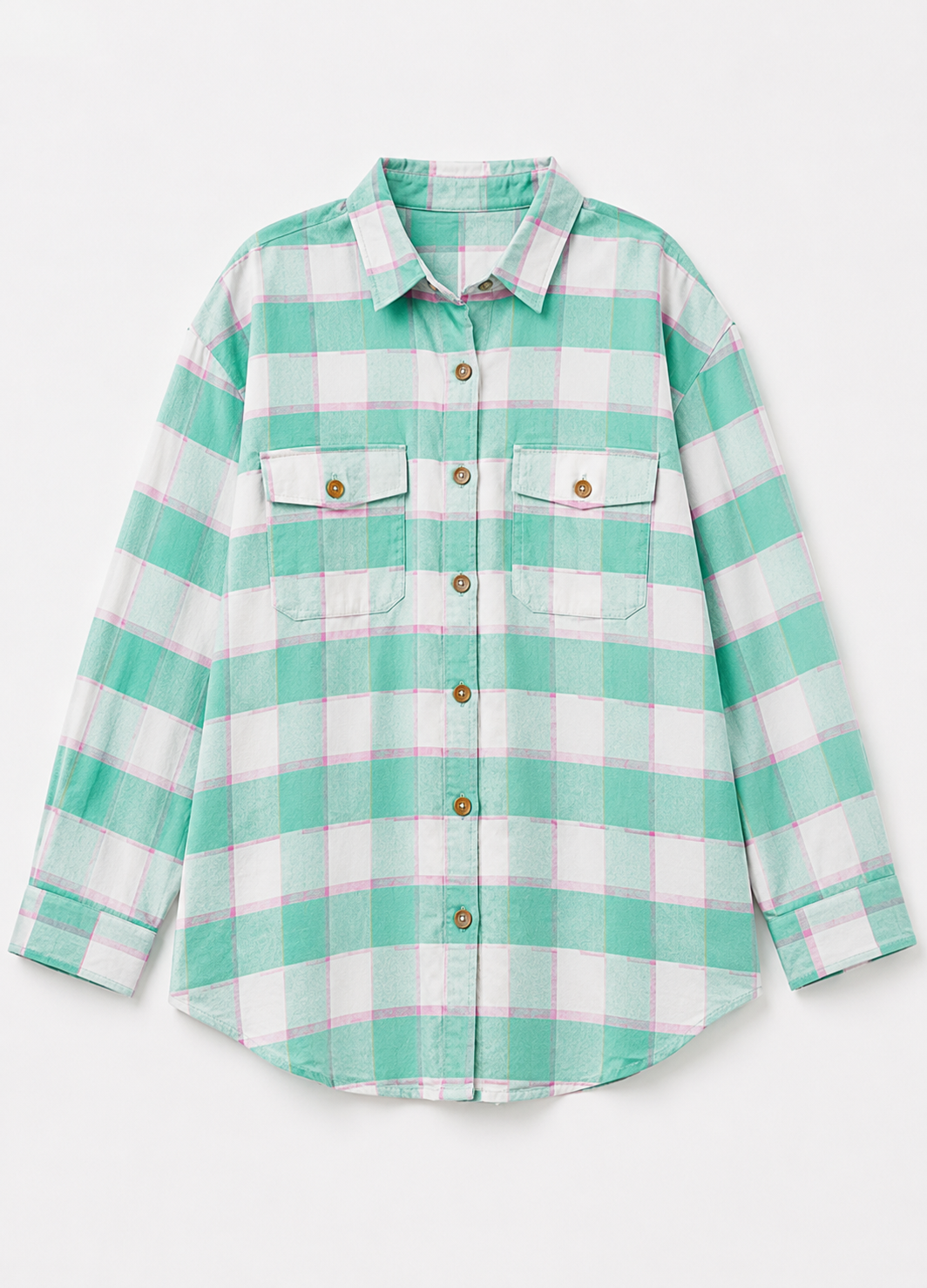 Women Green Checked Shirt