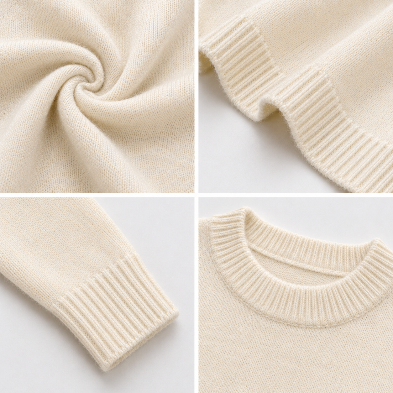 Women Off White Knit Sweater