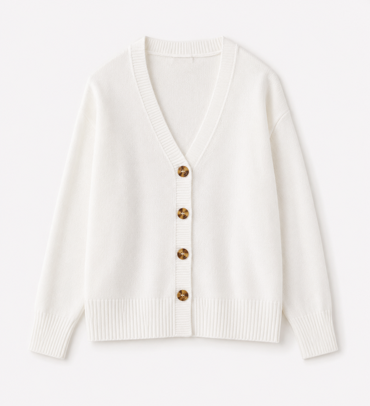 Women White Cardigan Sweater