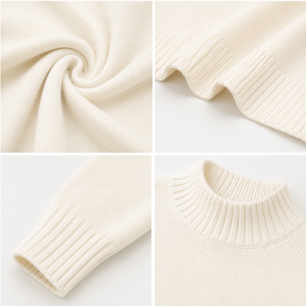 Women Off White Knit Sweater