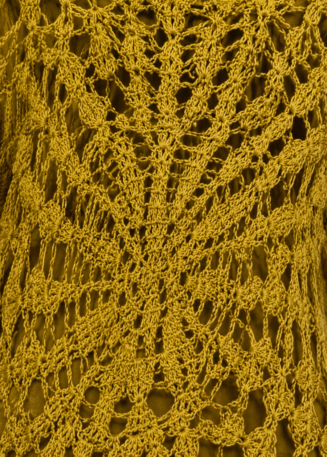 Women Yellow Crochet Cover Up Dress