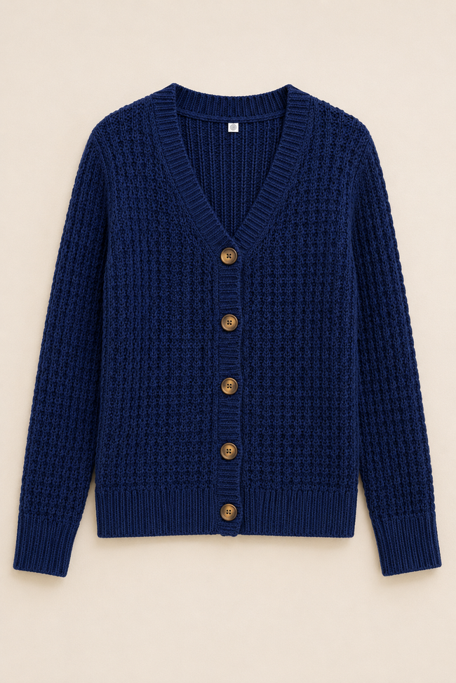 Women Blue Cardigan Sweater