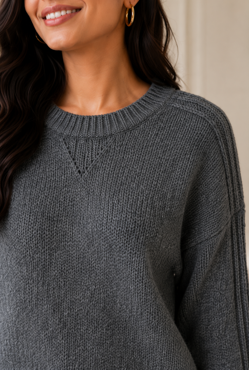 Women Grey Acrylic Sweater
