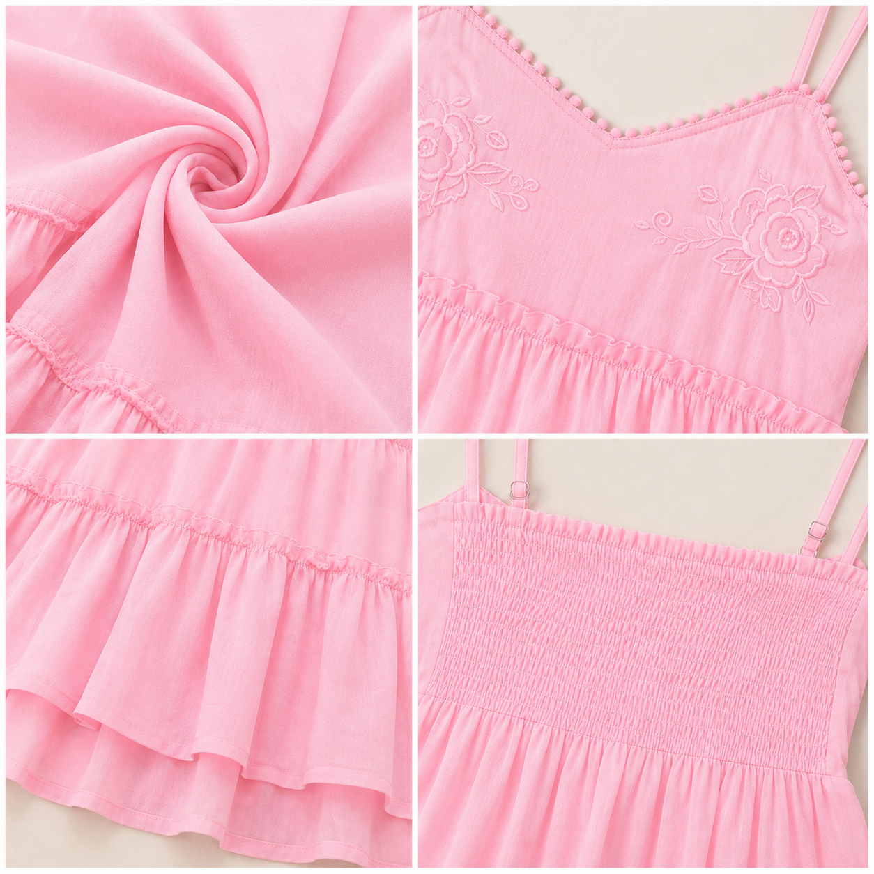 Women Pink Tiered Mini Dress