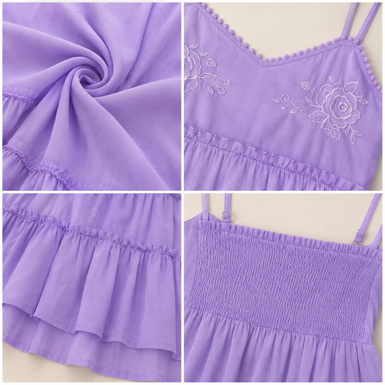 Women Purple Tiered Mini Dress