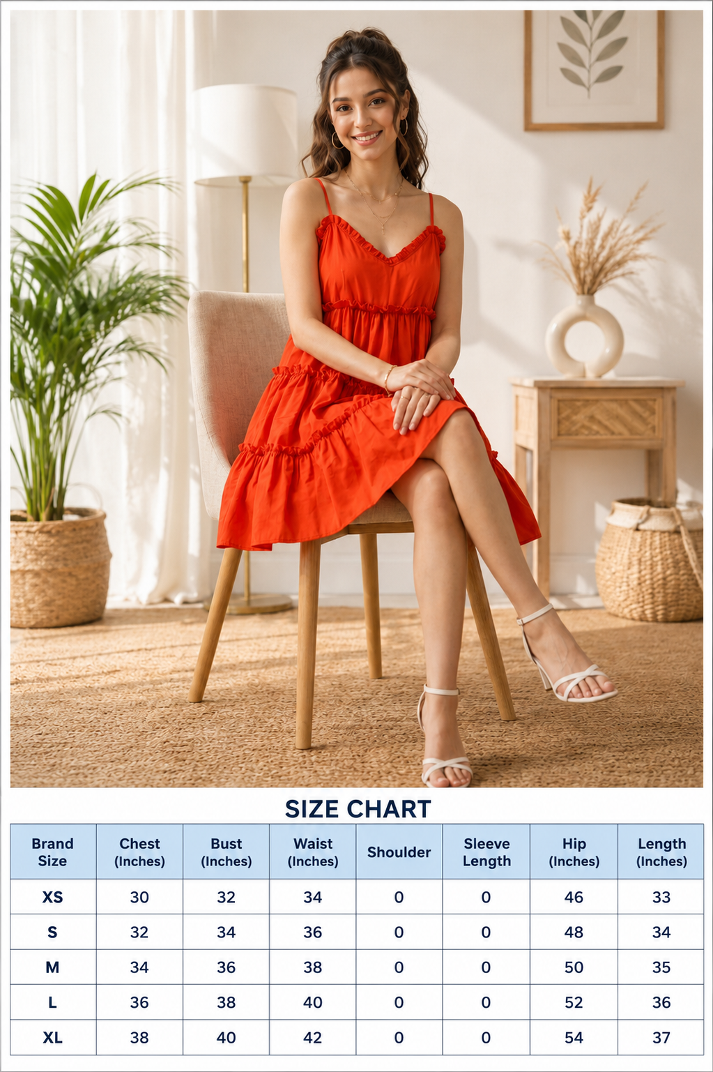 Women Red Tiered Mini Dress