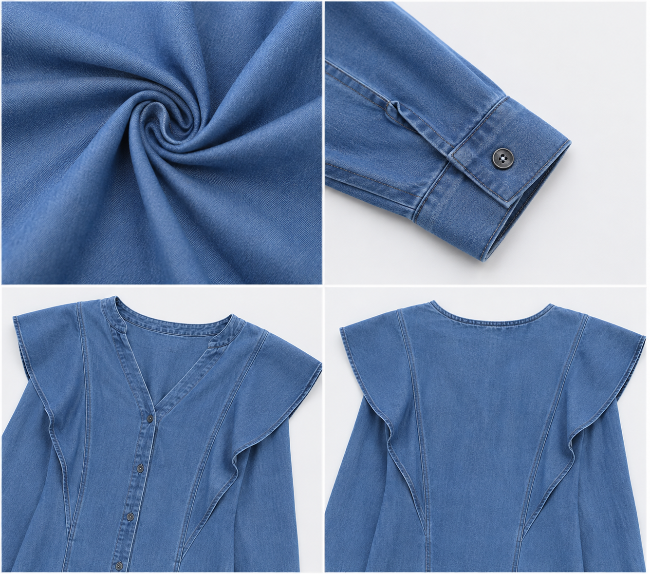 Women Denim Look Cotton Shirt