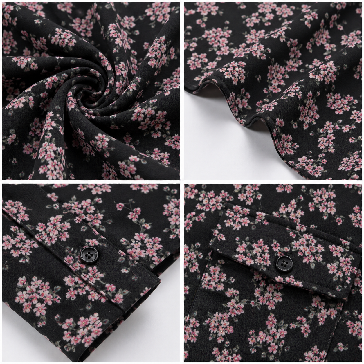 Women Black Floral Print Shirt