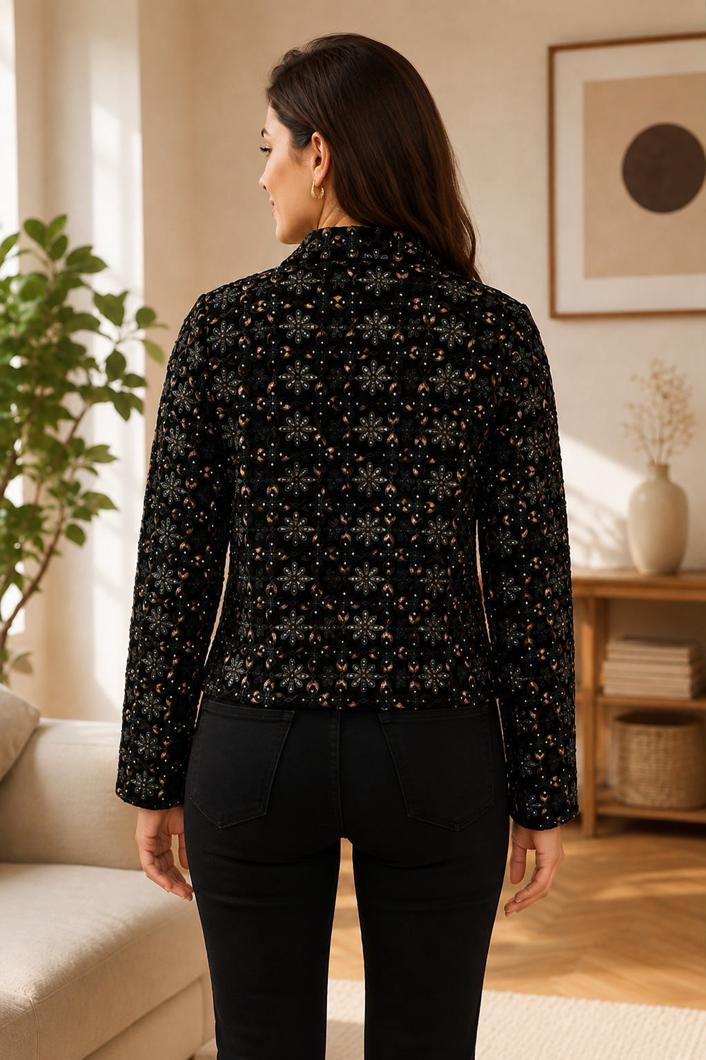 Women Black Casual Jacket