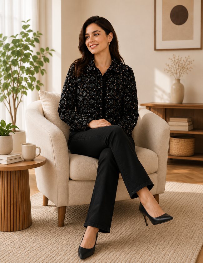 Women Black Casual Jacket