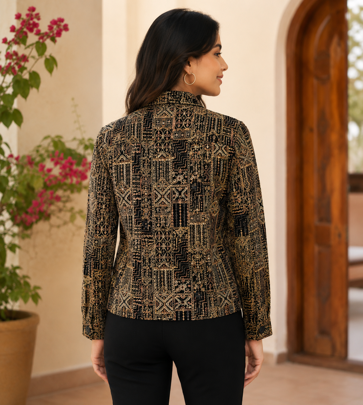 Women Black Casual Jacket