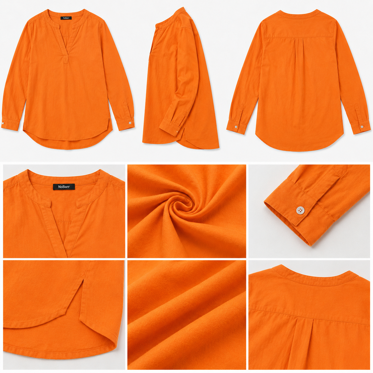Women Orange Solid Long Top