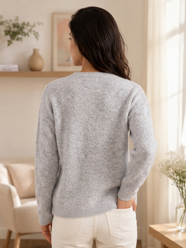 Women Grey Knit Sweater