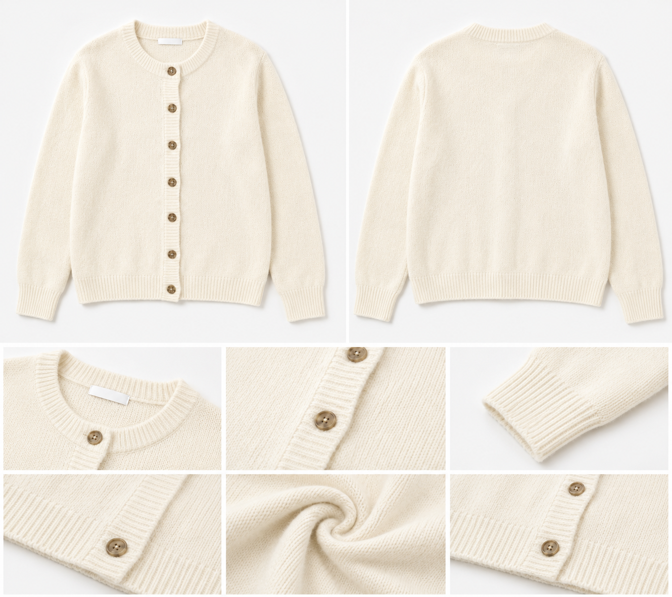 Women Off White Knit Sweater