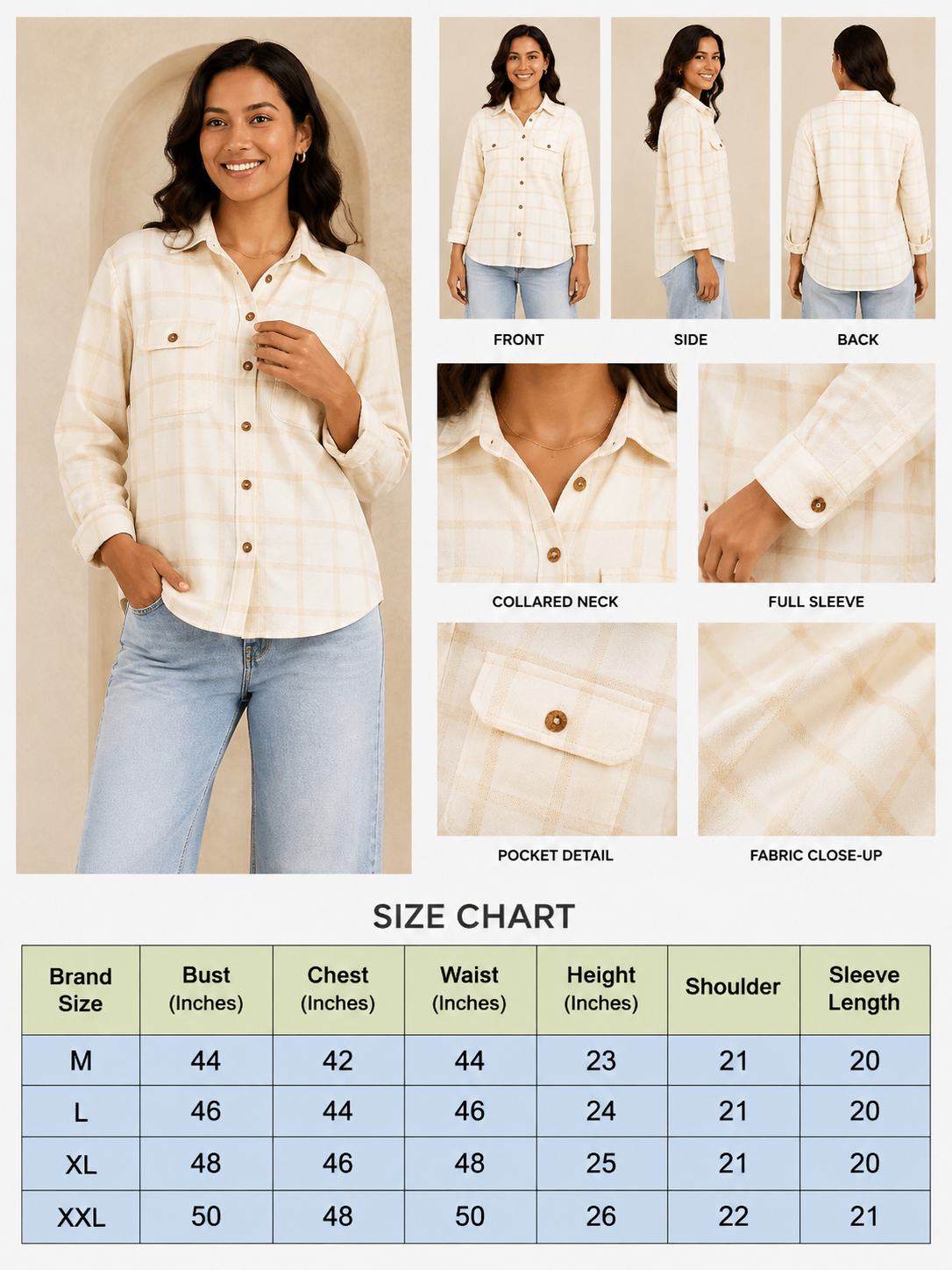 Women Cream Floral Shirt
