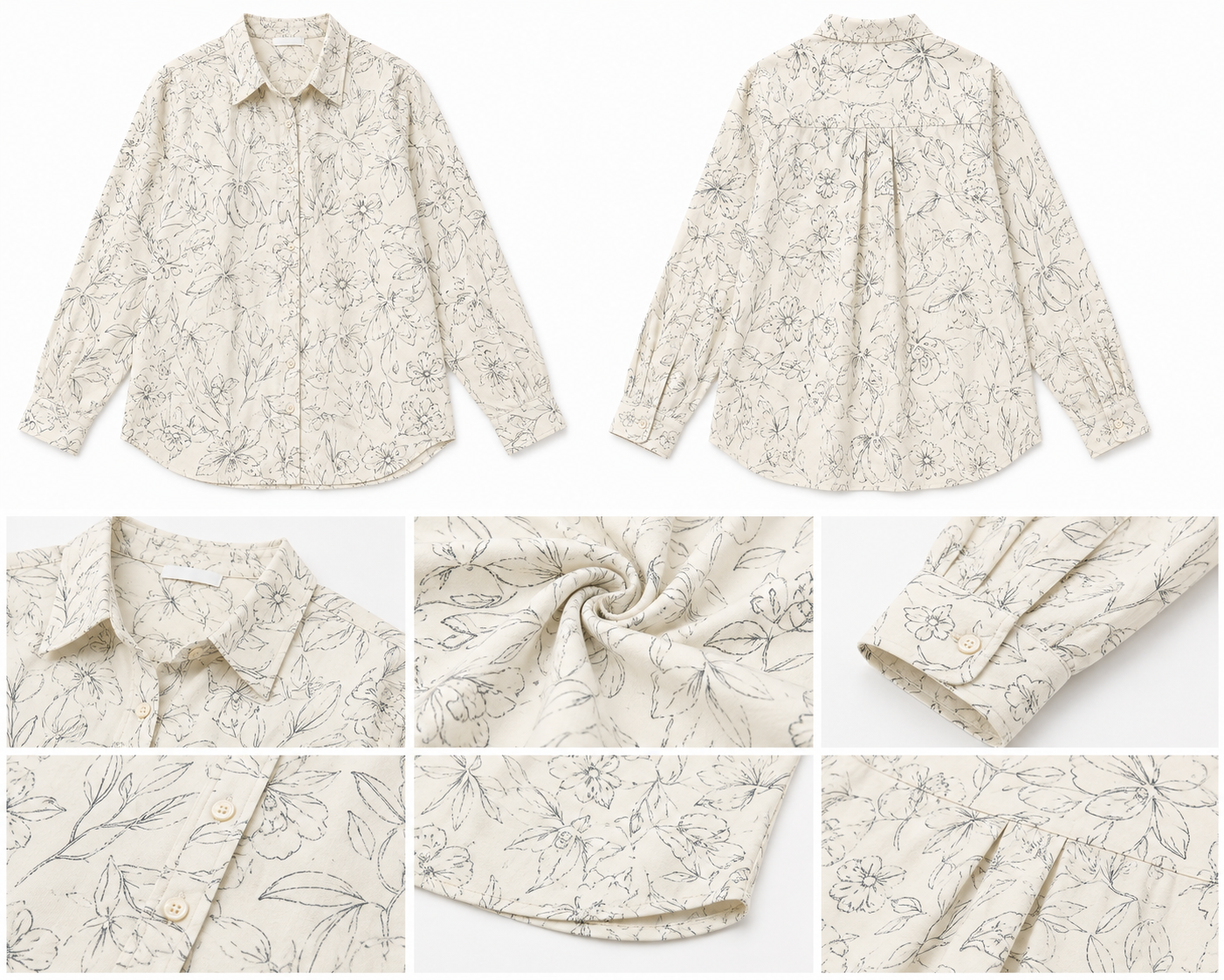 Women Cream Floral Shirt