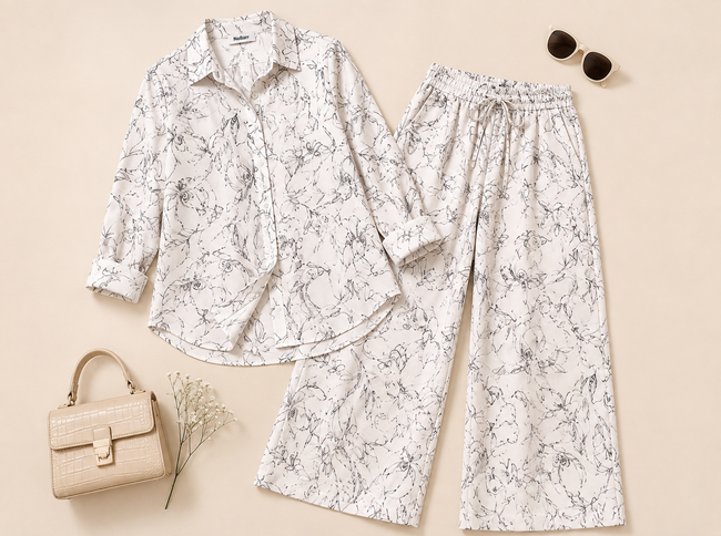 Women Cream Co-Ord Set