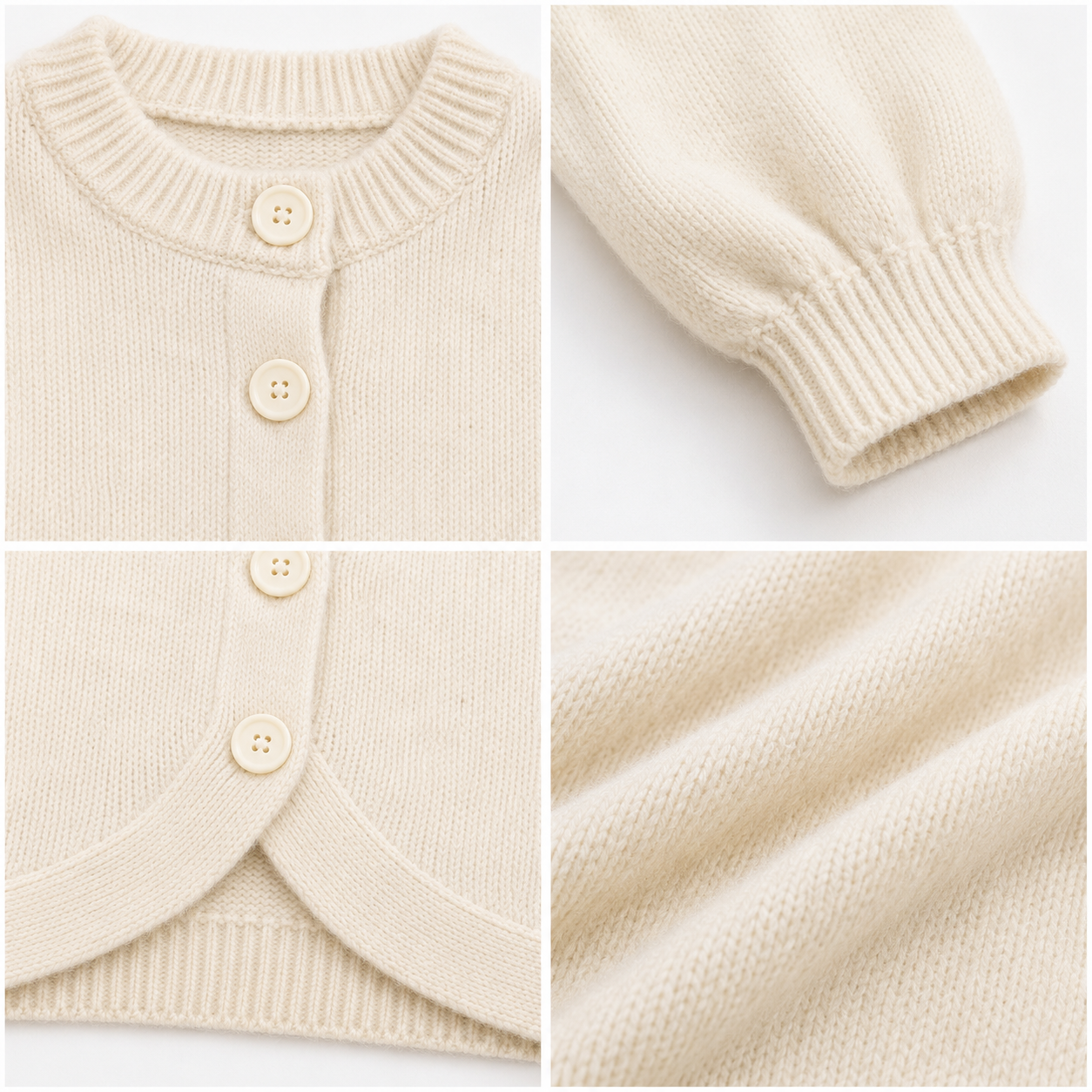 Women White Button Front Sweater