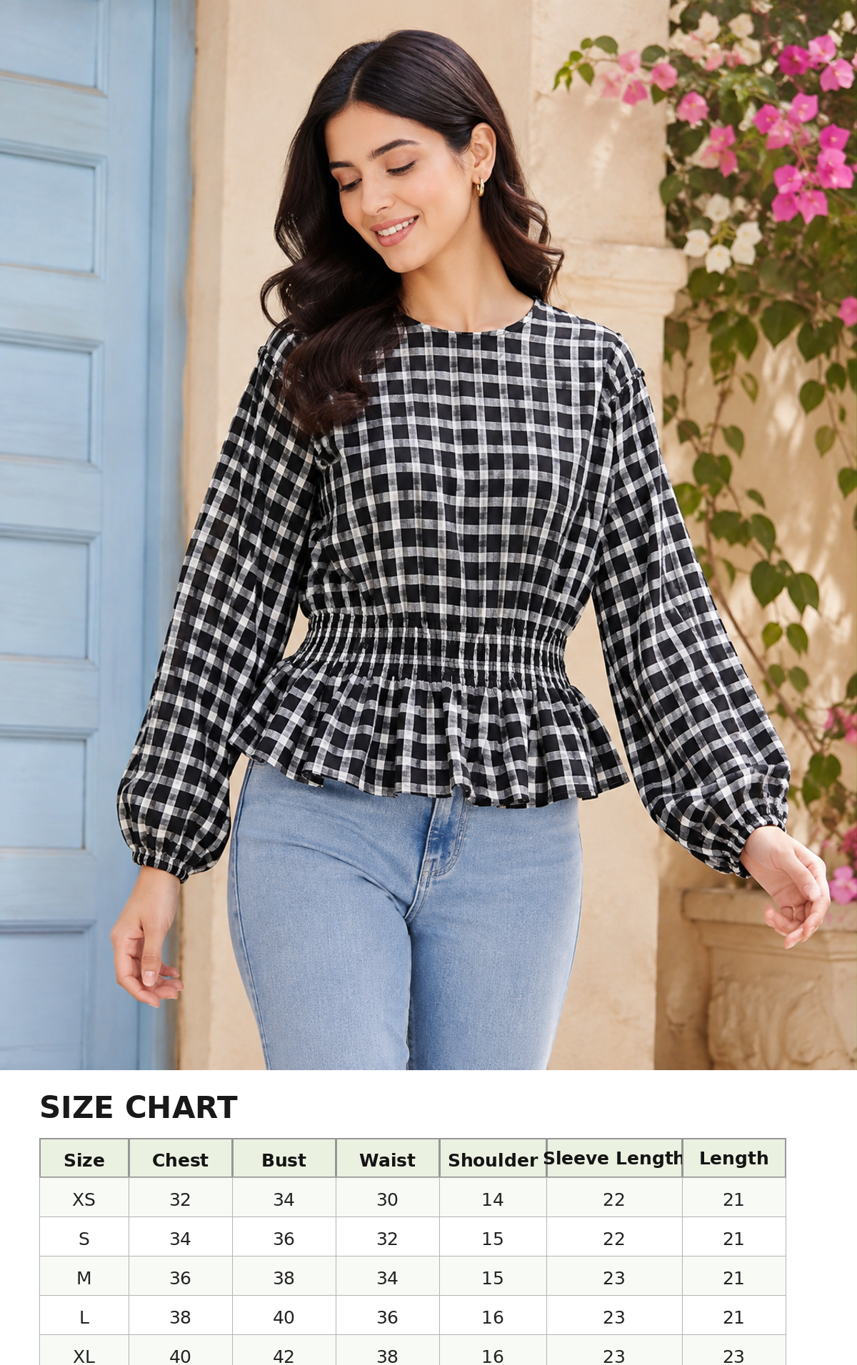Women Black Peplum Top