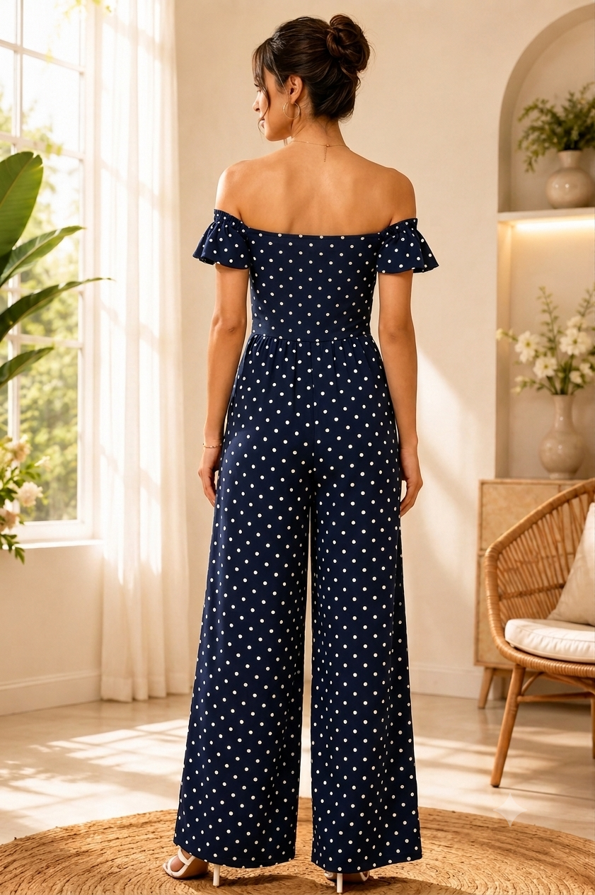 Women Blue Wide Leg Jumpsuit