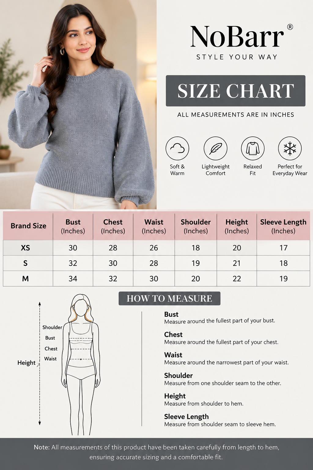 Women Grey Acrylic Knit Sweater