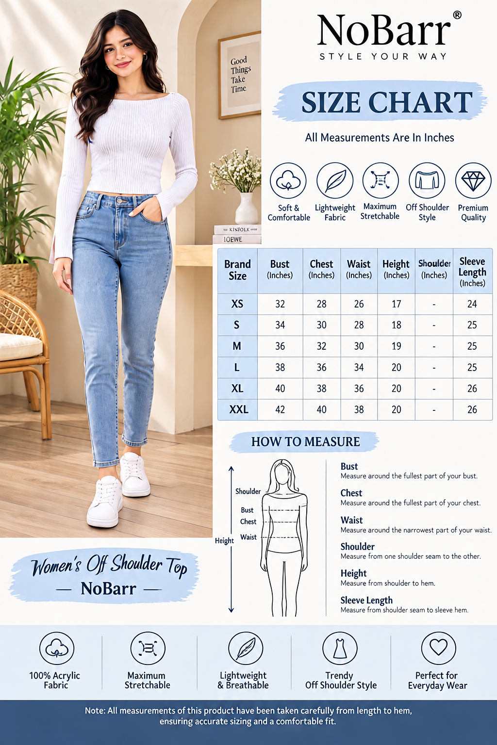Women White Stretchable Knit Top