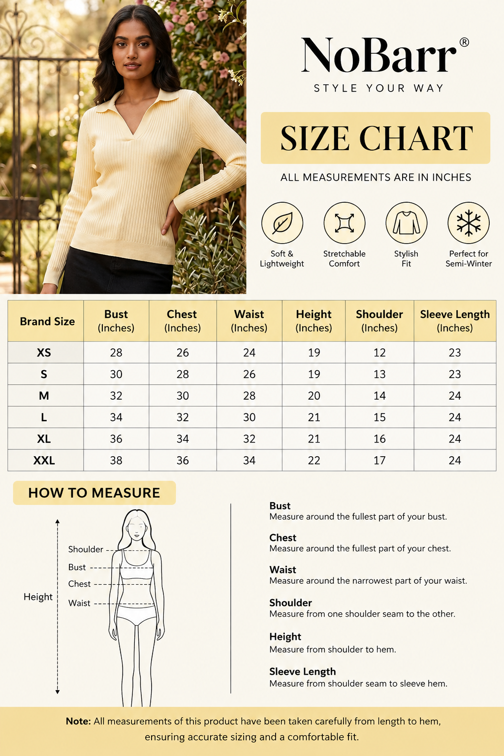 Women Yellow Polo Neck Sweater Top
