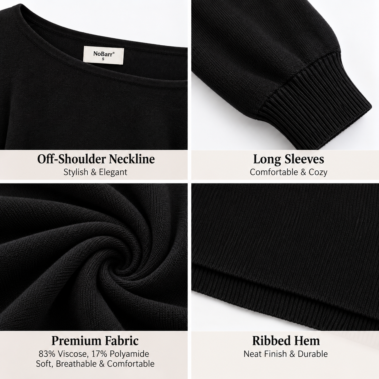 Women Black Off-Shoulder Mini Dress