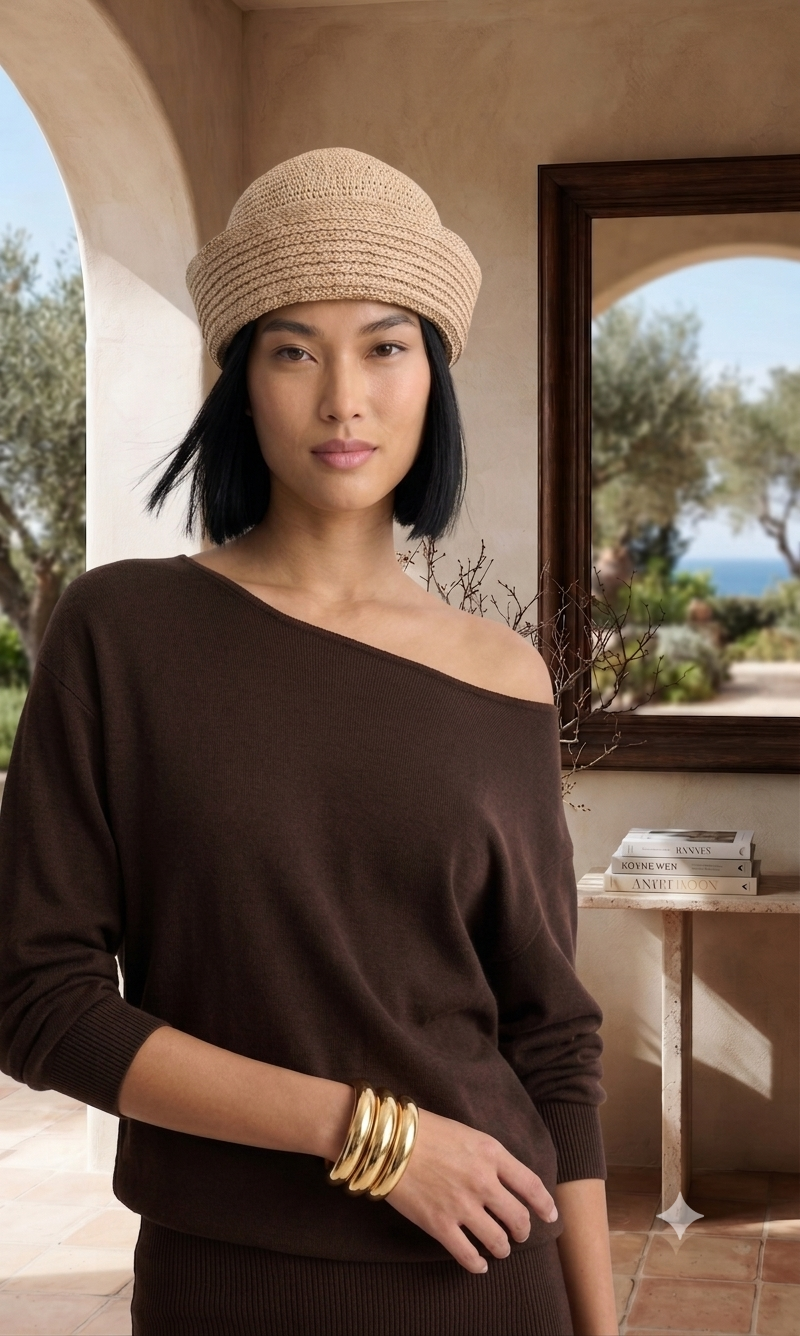 Women Brown Off-Shoulder Mini Dress