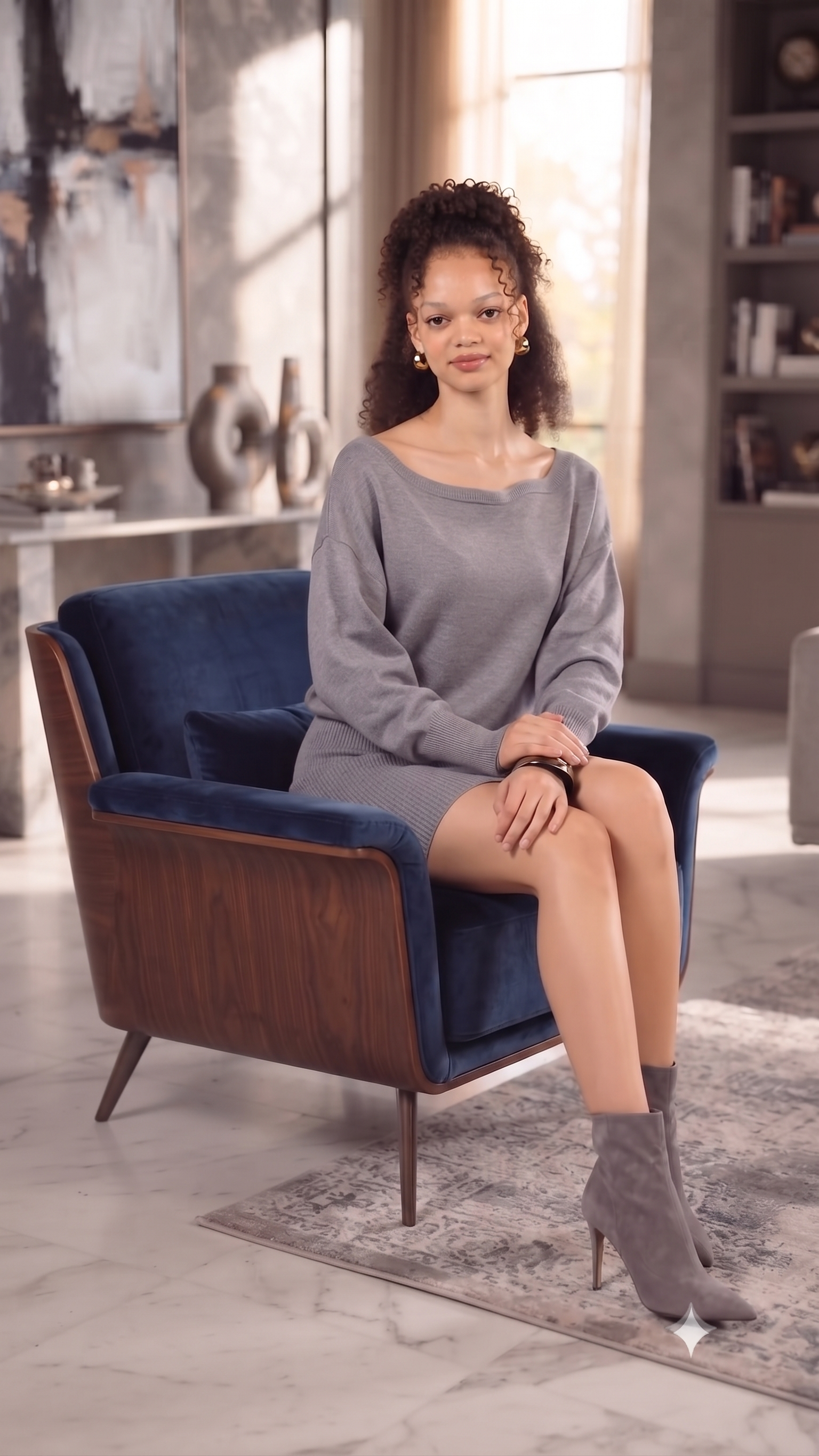 Women Grey Off-Shoulder Mini Dress