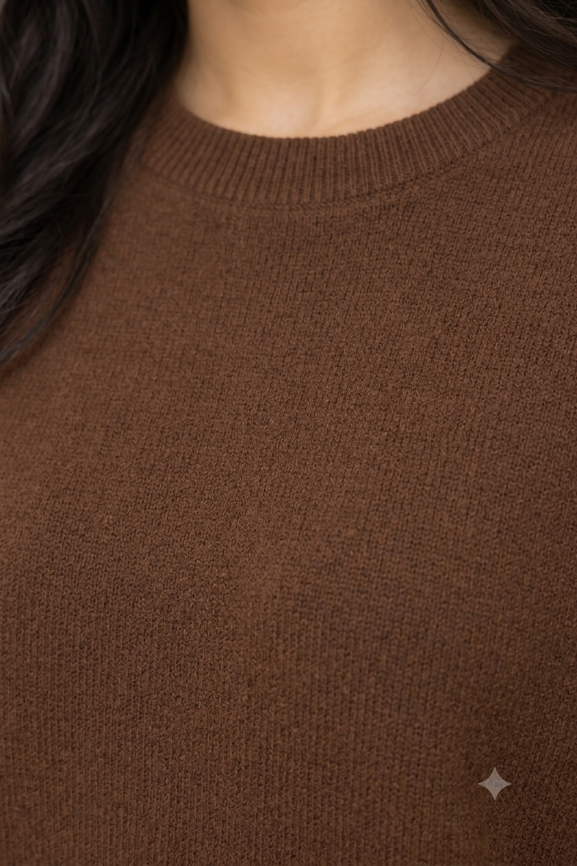 Women Brown Knit Sweater