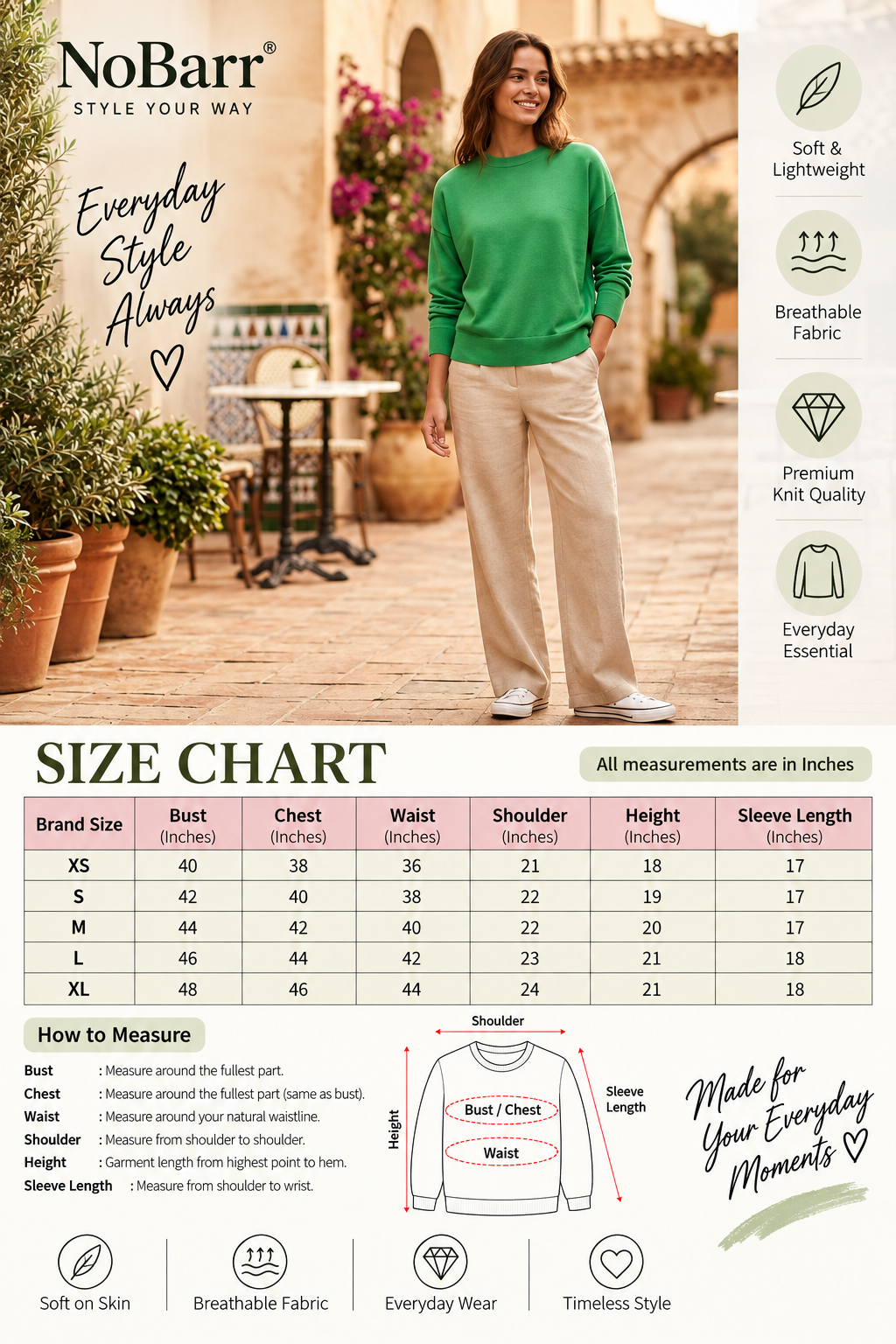 Women Green Knit Sweater