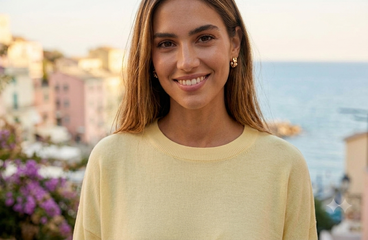 Women Yellow Knit Sweater