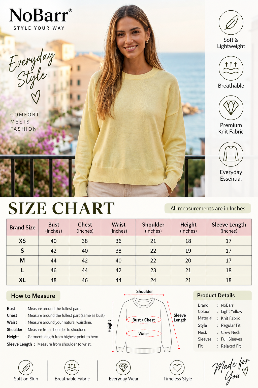 Women Yellow Knit Sweater