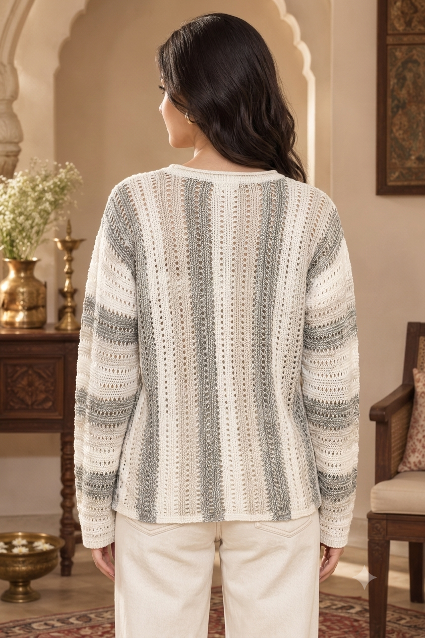 Women Multi Acrylic Knitted Sweater