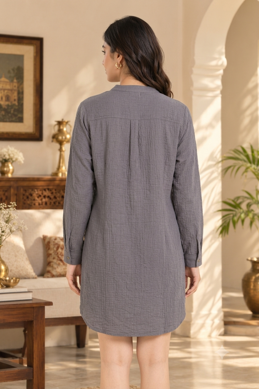 Women Grey Tunic Dress