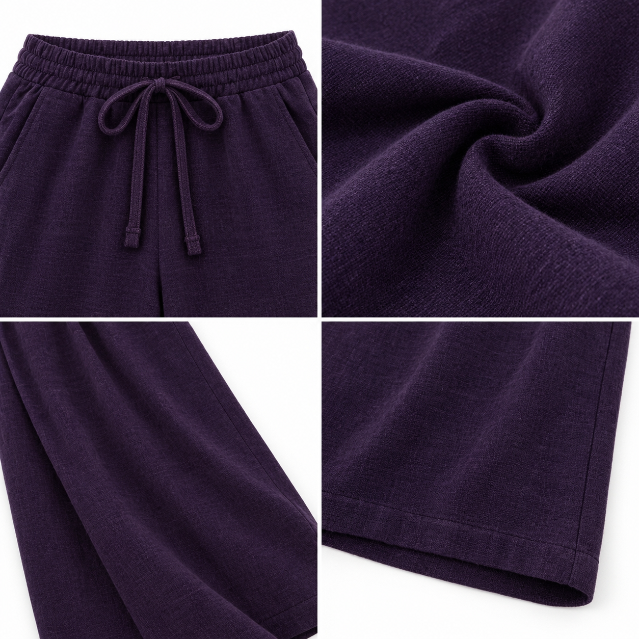 Women Purple Wide-Leg Palazzo Pants