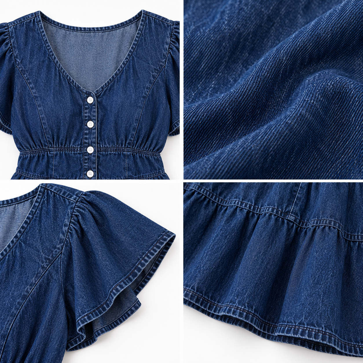 Women Blue Tiered Mini Dress