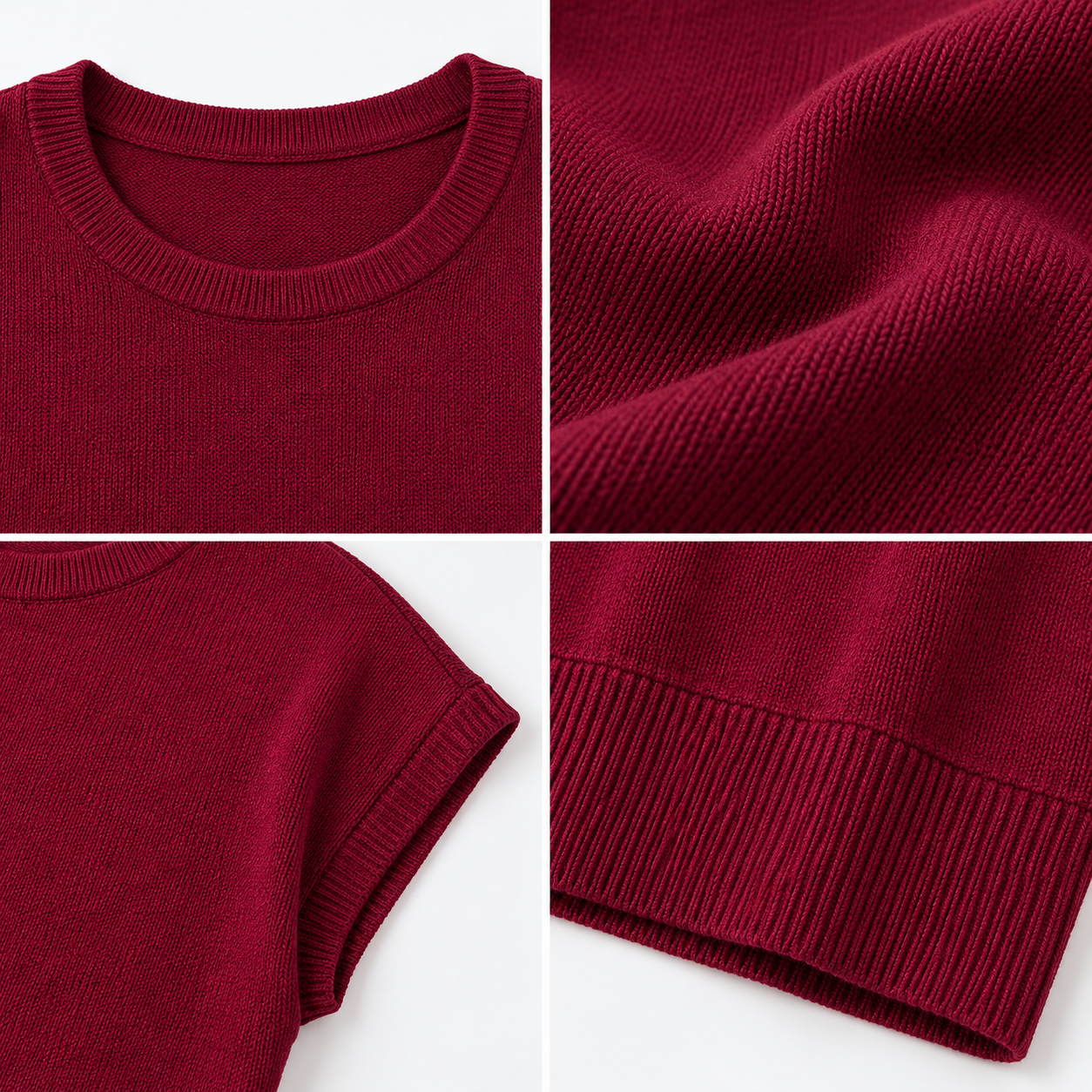 Women Maroon Textured Knit Top